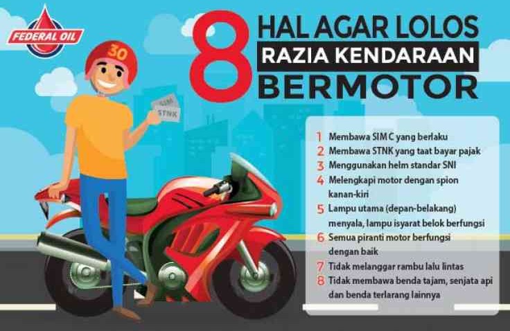 Agar Lolos Razia Kendaraan Bermotor, Ini 8 Hal Yang Harus Kamu Lakukan