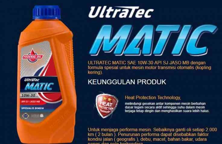 Federal Matic Ultratec 10W-30 Oli Special Untuk Motor Matik Lebih Dari 5 Tahun